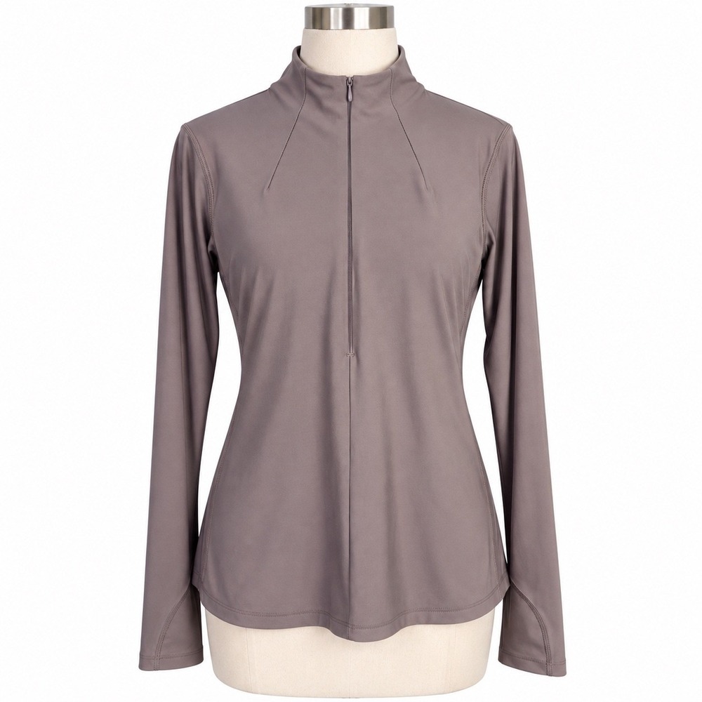 Zella Womens Quarter Zip Long Sleeve Pullover Thumbhole Active Top Muted Purple